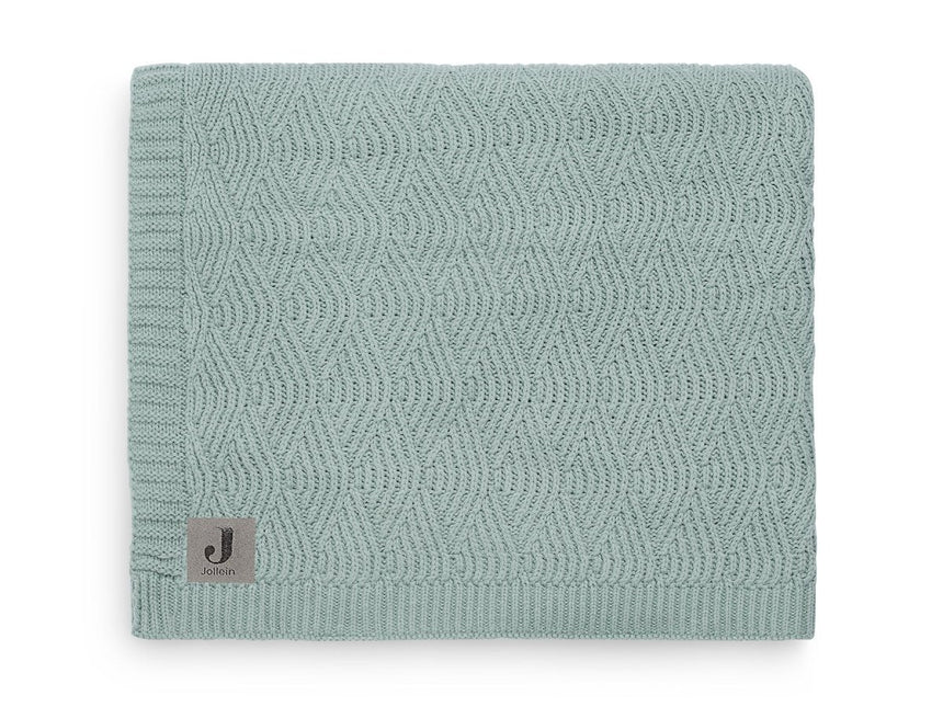 Jollein Ledikantdeken River Knit Ash Green 100x150cm koop je bij Babywinkel