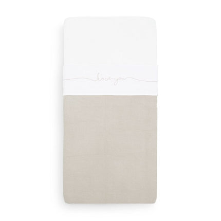 Jollein Ledikantlaken Love You Nougat 120x150cm - Jollein - Babywinkel - 8717329358683