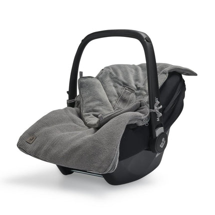 Jollein Voetenzak Autostoel Groep 0+ 3/5 Punts Basic Knit Stone Grey - Jollein - Babywinkel - 8717329355422