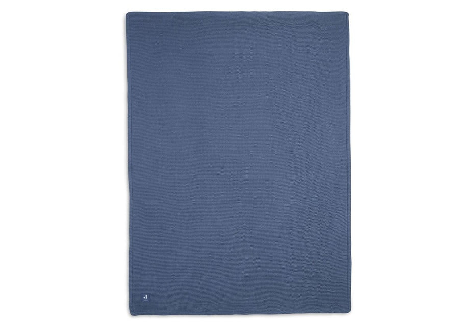 Jollein Wiegdeken Basic Knit Jeans Blue/Fleece 75x100cm - Jollein - Babywinkel - 8717329366121