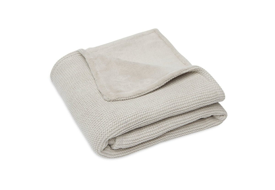Jollein Wiegdeken Basic Knit Nougat/Fleece 75x100cm - Jollein - Babywinkel - 8717329366114