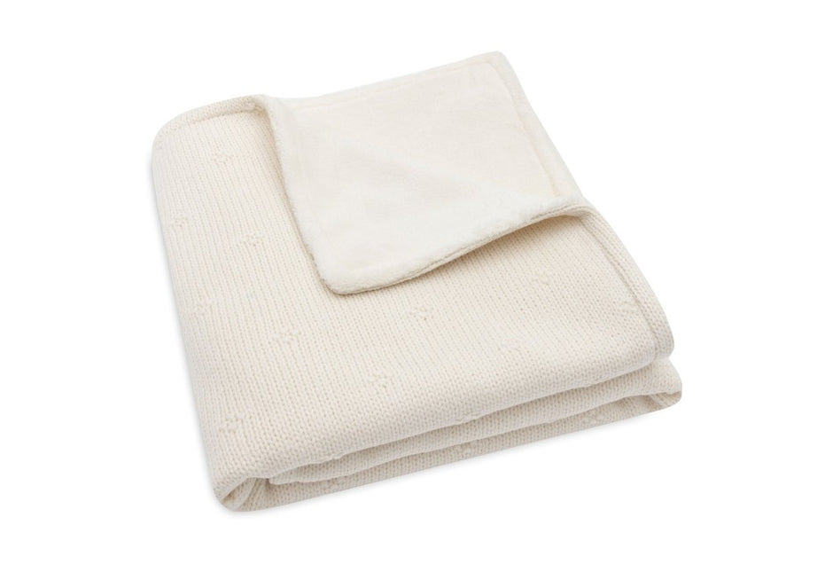 Jollein Wiegdeken Cosy Knit Ivory/Velvet 75 X 100 Cm koop je bij Babywinkel