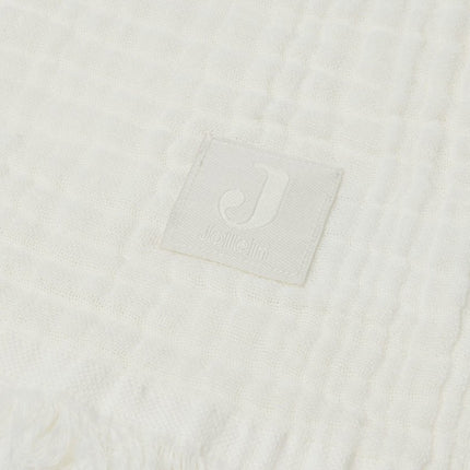 Jollein Wiegdeken Muslin Fringe Ivory 75x100cm - Babywinkel - 8717329365315