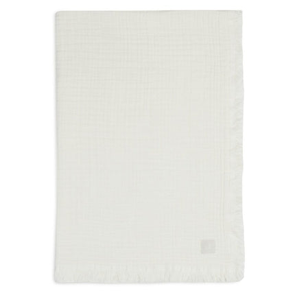 Jollein Wiegdeken Muslin Fringe Ivory 75x100cm - Babywinkel - 8717329365315