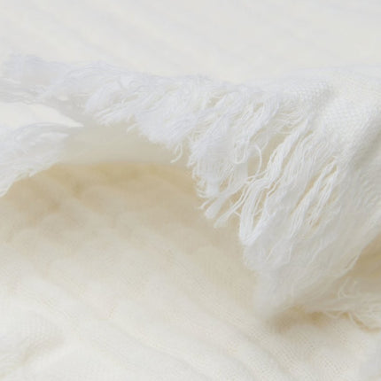 Jollein Wiegdeken Muslin Fringe Ivory 75x100cm - Babywinkel - 8717329365315