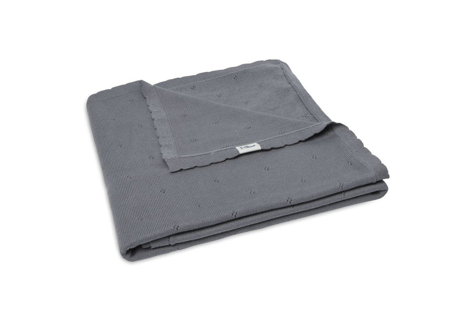 Jollein Wiegdeken Pointelle Storm Grey 100x150cm - Jollein - Babywinkel - 8717329366039