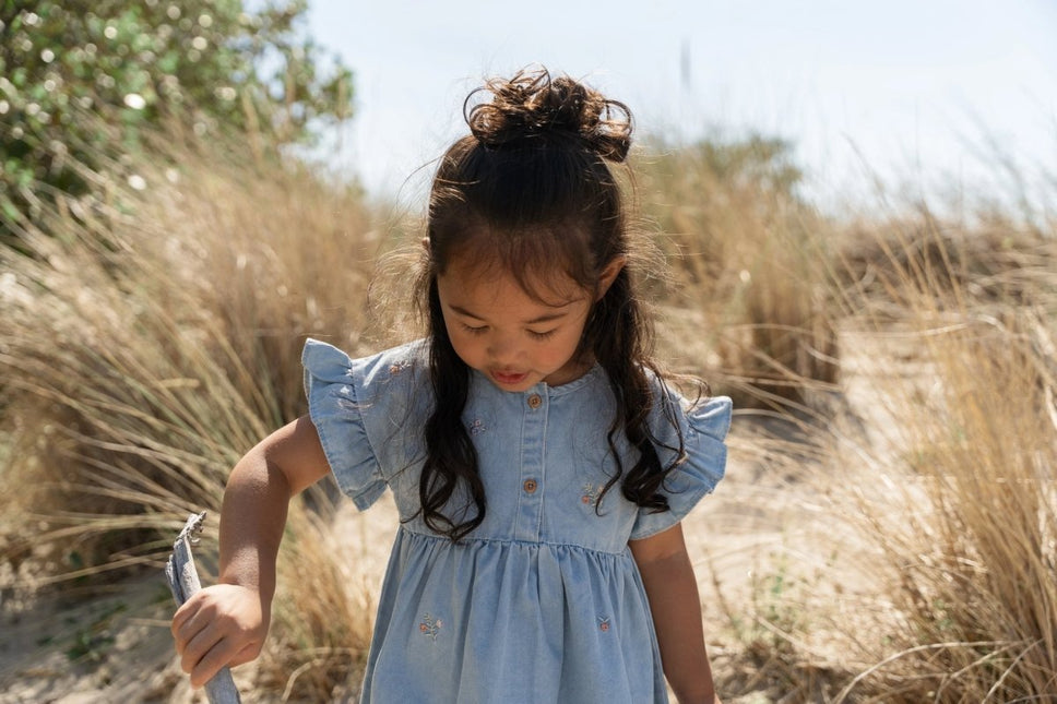 Jurkje korte mouw Denim koop je bij Babywinkel