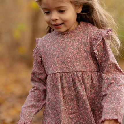 Jurkje lange mouw Rouge Flower - Babywinkel - 8721122581889