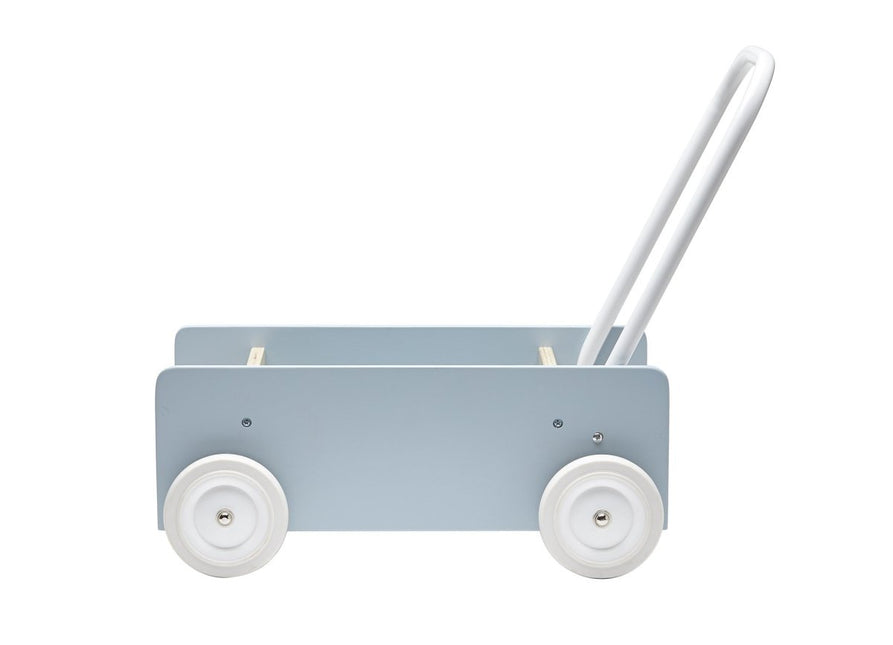 Kid's Concept Houten Speelgoed Wandelwagen blauw - Babywinkel - 7340028727842