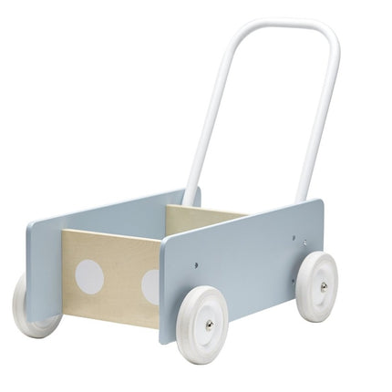 Kid's Concept Houten Speelgoed Wandelwagen blauw - Babywinkel - 7340028727842