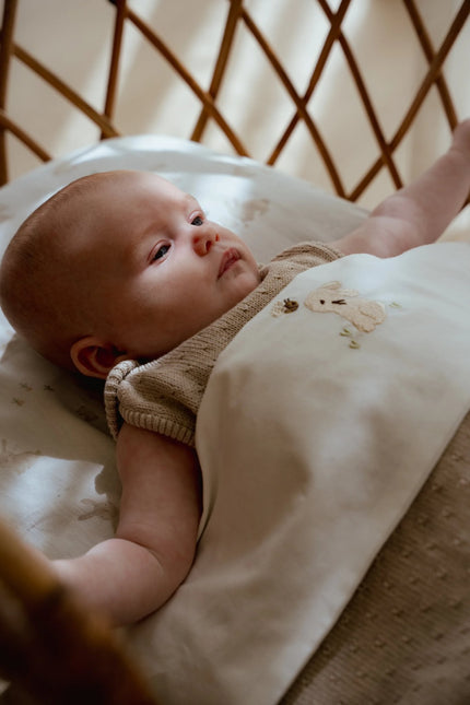 Little Dutch Wieglaken Baby Bunny Wit Geborduurd