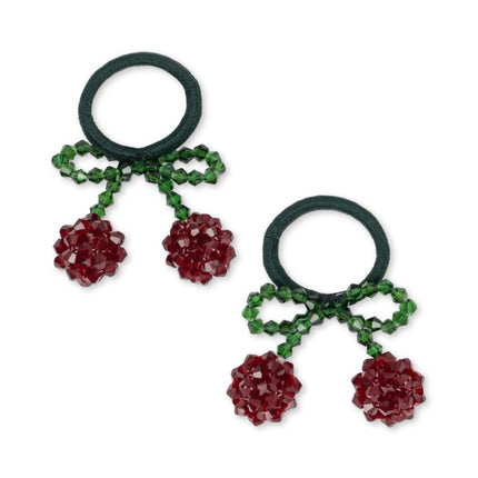 Konges Slojd 2 Pack Cherry Hair Elastic Red/Glitter - Babywinkel - 5715681039311