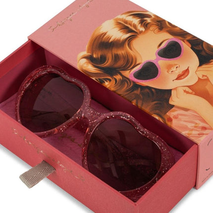 Konges Slojd Baby Zonnebril Heart Cherry Glitter - Babywinkel - 5715681069523