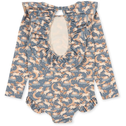 Konges Slojd Badpak Kind Ls Frill Unicorn Blue - Konges Slojd - Babywinkel - 5715404026994