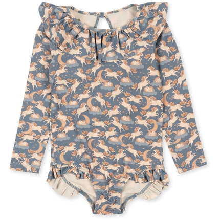 Konges Slojd Badpak Kind Ls Frill Unicorn Blue - Konges Slojd - Babywinkel - 5715404026994