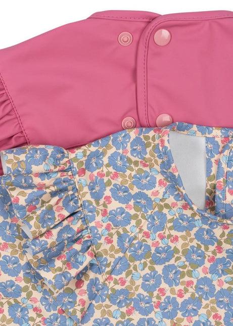 Konges Slojd Slabbetje Met Mouwen Frill Fleur/ Chateau Rose 2St koop je bij Babywinkel