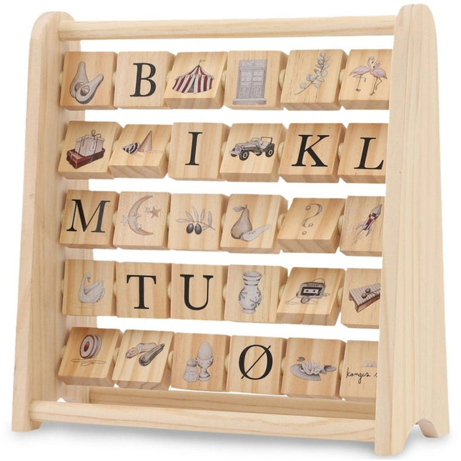Konges Slojd Telraam Abc Wooden Block Frame Multi - Konges Slojd - Babywinkel - 5715404132930