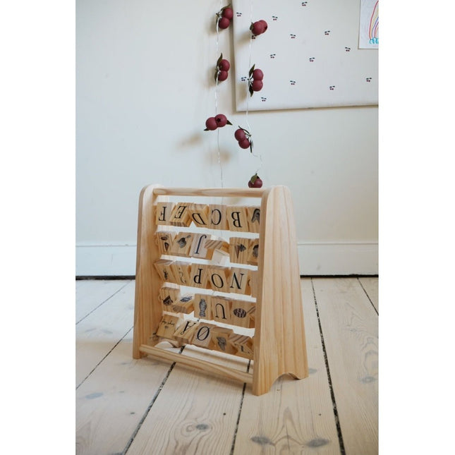 Konges Slojd Telraam Abc Wooden Block Frame Multi - Konges Slojd - Babywinkel - 5715404132930