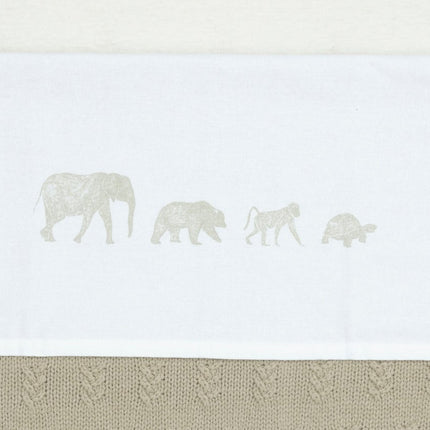 Laken Ledikant 120x150cm Animals - Olive Green - Babywinkel - 8717329376793