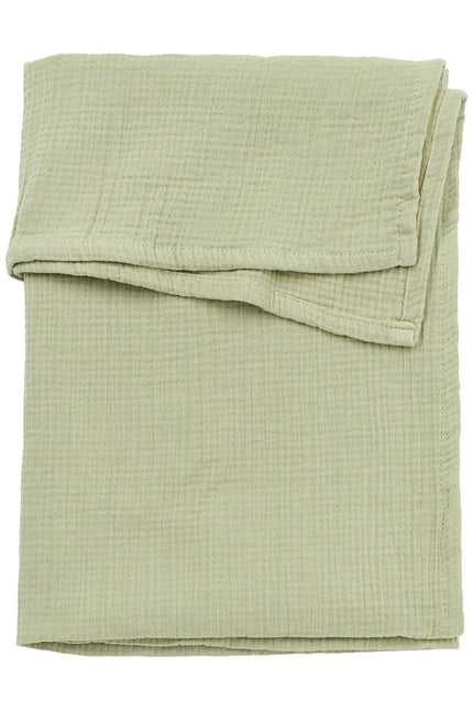 Ledikant laken pre - washed hydrofiel Uni - soft olive - 100x150cm - 0.3 TOG - Babywinkel - 4054703507027