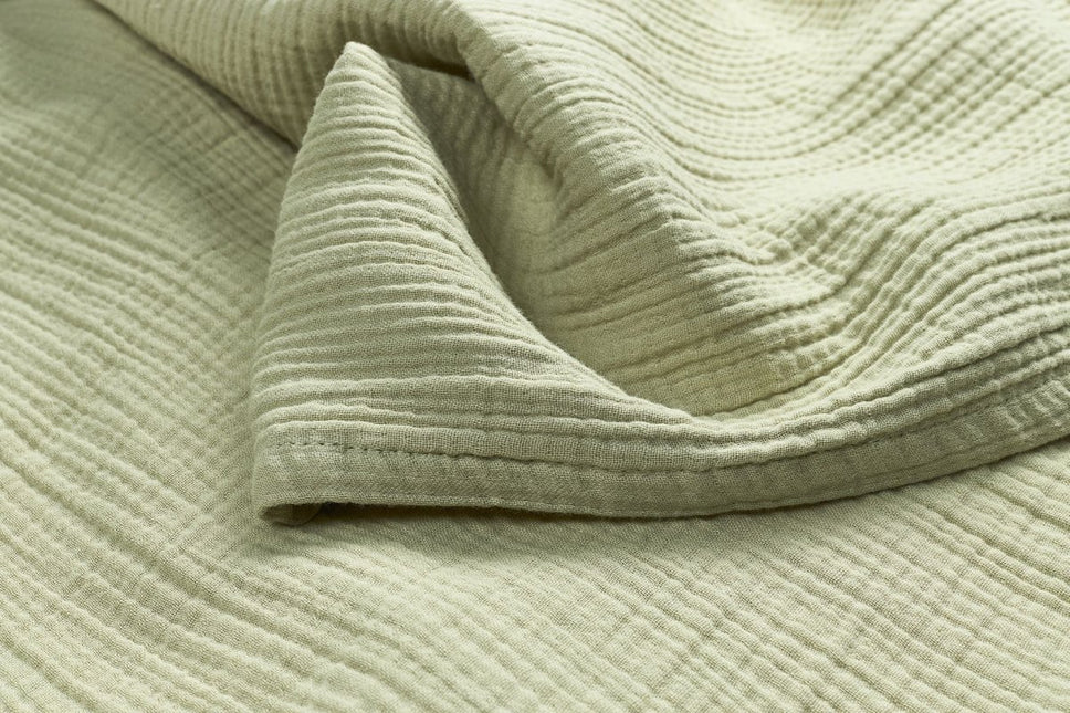 Ledikant laken pre - washed hydrofiel Uni - soft olive - 100x150cm - 0.3 TOG - Babywinkel - 4054703507027