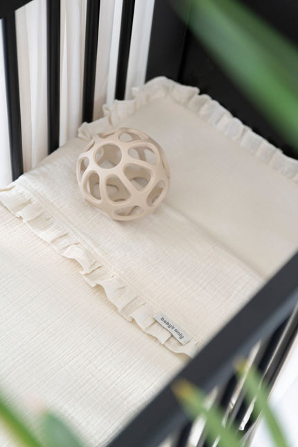 Ledikantlaken Calm warm linen - met ruffle 120x150 cm - Babywinkel - 8721052103557