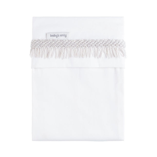 Ledikantlaken gebreide bies Happiness urban taupe/ecru 120x150 cm - Babywinkel - 8721052102888
