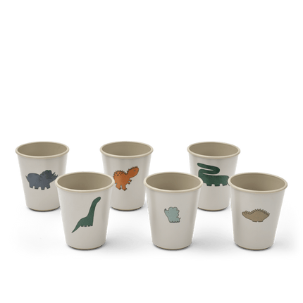 Liewood Bekertje Lana 6 - Pack Dinosaurs / Mist - Liewood - Babywinkel - 5715493378806