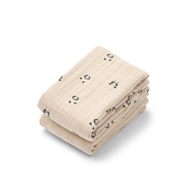 Liewood Hydrofiele Doek Lewis Mini Panda/ Sandy 2St koop je bij Babywinkel