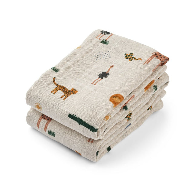 Liewood Hydrofiele Doek Lewis Safari Sandy 2St - Liewood - Babywinkel - 5715493468095