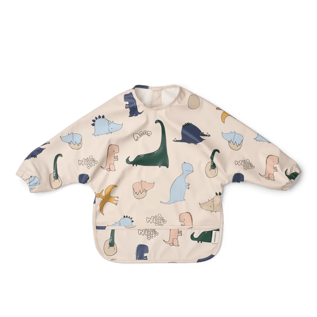 Liewood Slabbetje Dino Roar / Sandy Lange Mouwen koop je bij Babywinkel