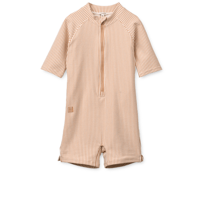 Liewood Zwempak Kind Seersucker Shortsleeve Stripe Pale Tuscany / Creme De La Creme koop je bij Babywinkel