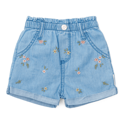 Little Dutch Baby Broekje Kort Denim Geborduurd - Little Dutch - Babywinkel - 8720986870153