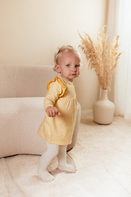 Little Dutch Baby Jurkje Warm Yellow Check Lange Mouw - Little Dutch - Babywinkel - 8720986874014