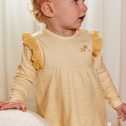 Little Dutch Baby Jurkje Warm Yellow Check Lange Mouw - Little Dutch - Babywinkel - 8720986874014
