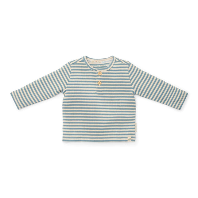 Little Dutch Baby Shirt Lange Mouw Stone Blue Stripe - Babywinkel - 8721122571859