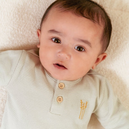 Little Dutch Baby Shirt Lange Mouw Wafel Soft Green - Little Dutch - Babywinkel - 8720986873772