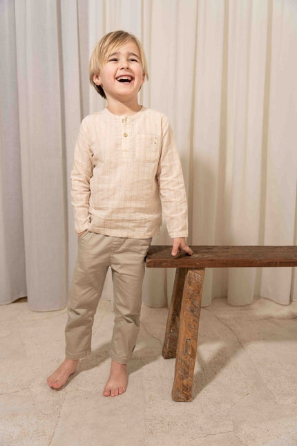 Little Dutch Baby Shirt Lange Mouwen Sand Stripes - Little Dutch - Babywinkel - 8720847025784