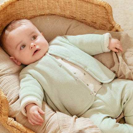 Little Dutch Baby Vestje Wafel Soft Green - Little Dutch - Babywinkel - 8720986873956