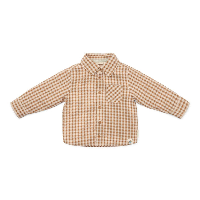 Little Dutch Babyblouse Winter Brown Check Boys - Little Dutch - Babywinkel - 8720986876582