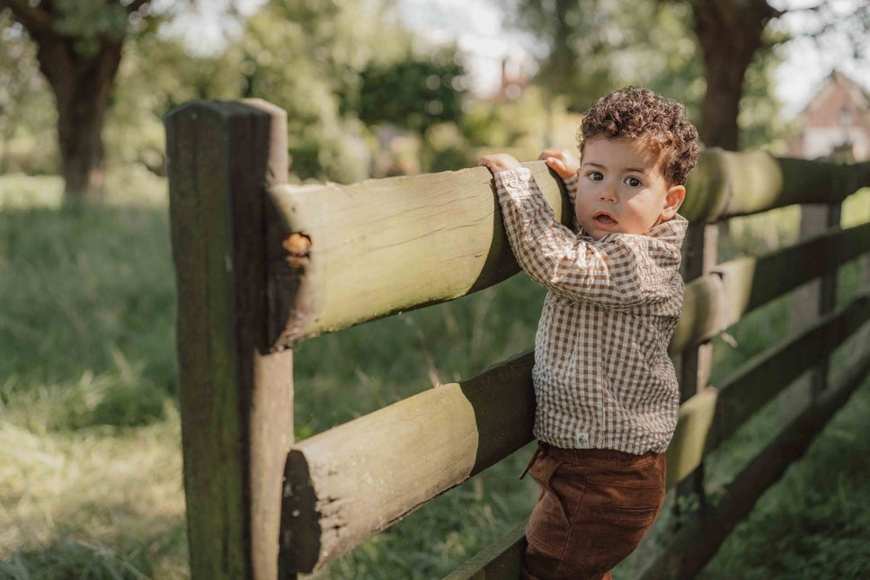Little Dutch Babyblouse Winter Brown Check Boys - Little Dutch - Babywinkel - 8720986876582