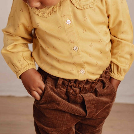 Little Dutch Babyblouse Winter Warm Yellow Blooming Flower Girls - Little Dutch - Babywinkel - 8720986874854