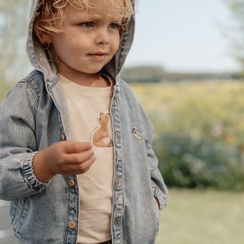 Little Dutch Babyjasje Met Capuchon Denim - Babywinkel - 8721122576496