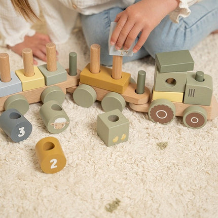 Little Dutch Blokkentrein Tractor Little Farm - Little Dutch - Babywinkel - 8713291771543