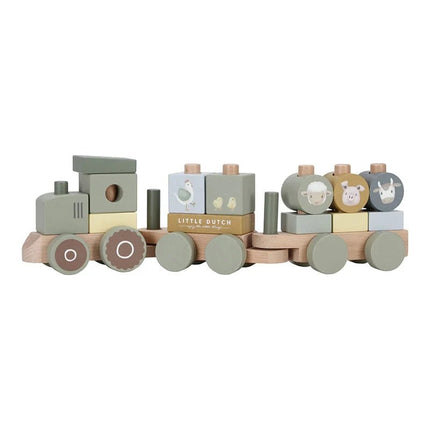 Little Dutch Blokkentrein Tractor Little Farm - Little Dutch - Babywinkel - 8713291771543