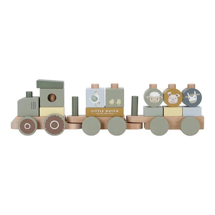 Little Dutch Blokkentrein Tractor Little Farm - Little Dutch - Babywinkel - 8713291771543