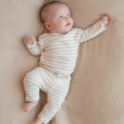 Little Dutch Broekje Stripe Sand/White Biologisch katoen - Little Dutch - Babywinkel - 8720847027825