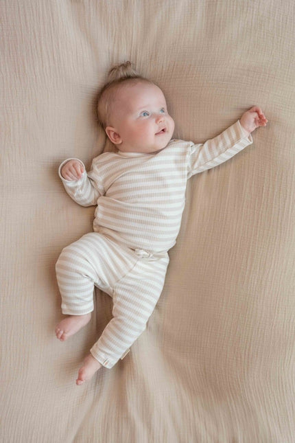 Little Dutch Broekje Stripe Sand/White Biologisch katoen - Little Dutch - Babywinkel - 8720847027825