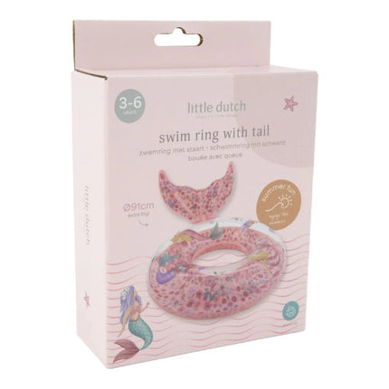Little Dutch Dreamy Mermaid Zwemring 91cm + Staart koop je bij Babywinkel