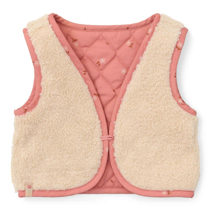 Little Dutch Giletje Winter Omkeerbaar Sand/Warm Rose Blooming Flower Girls - Little Dutch - Babywinkel - 8720986875394
